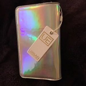 Holographic vegan clutch shoulder bag